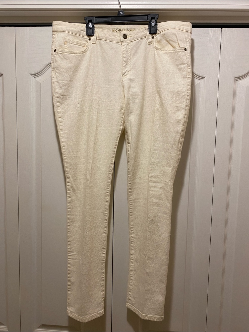 Michael Kors Cream Straight-Leg Jeans